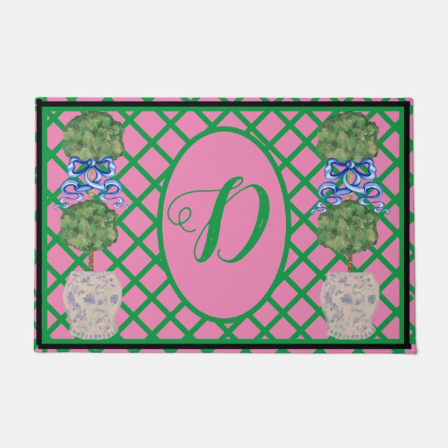 Chinoiserie Ginger Jar Jars Topiary Rug Doormat Fußmatte (Vorderseite)