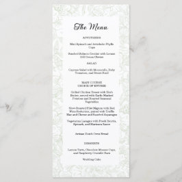 Chinoiserie Green Sage Peony Wedding Menükarte