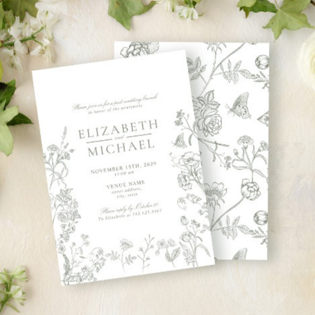 Chinoiserie Green Viktorianisch Post Wedding Brunc Einladung (Von Creator hochgeladen)