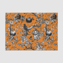 Chinoiserie Halloween Crow & Jack-O-Lantern Muster Seidenpapier