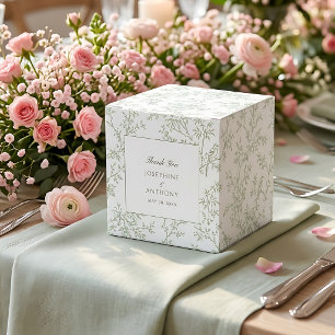 Chinoiserie Hellgrüne Florale Hochzeitsbegrüßung  Geschenkschachtel