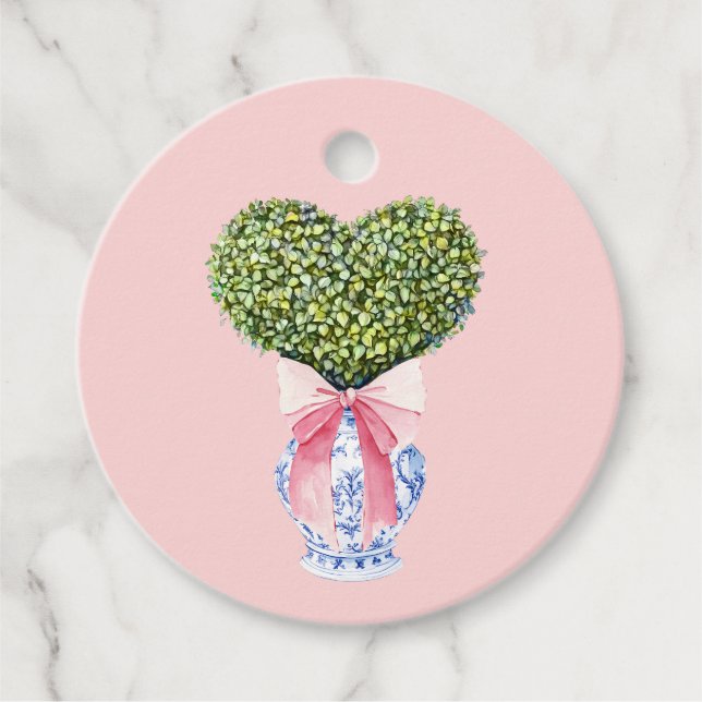Chinoiserie Herz Topiary Valentine Geschenkanhänger (Vorderseite)