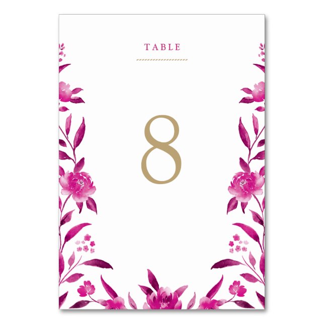 Chinoiserie Hochzeitskarte Tischnummer (Vorderseite)