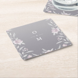 Chinoiserie Hochzeitsmonogramm Rechteckiger Pappuntersetzer