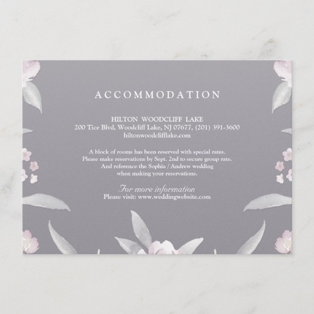 Chinoiserie Hochzeitsunterkunft Begleitkarte (Vorderseite)