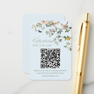Chinoiserie-Hochzeitswebsite RSVP-QR-Code  Begleitkarte