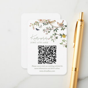 Chinoiserie-Hochzeitswebsite RSVP-QR-Code Begleitkarte