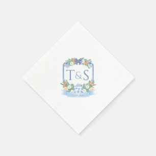 Chinoiserie Holidays Paares Wappen Hochzeitsfeier Serviette