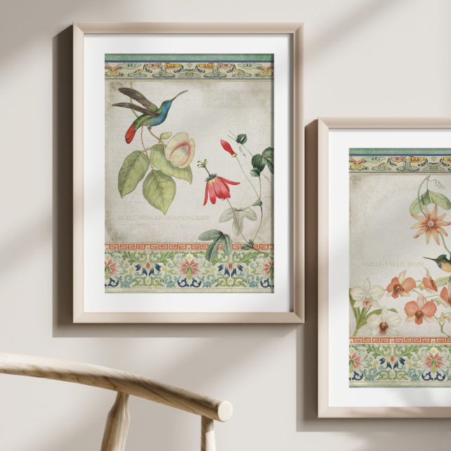 Chinoiserie Hummingbird Vintag Floral Decoupage Seidenpapier (Von Creator hochgeladen)