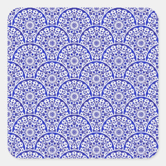Chinoiserie, Inspiriert Blaue und Weiße Keramik au Quadratischer Aufkleber