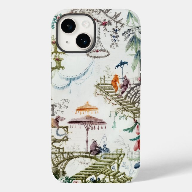 Chinoiserie iPhone Case, Asiatischer Fall Case-Mate iPhone 14 Hülle (Rückseite)