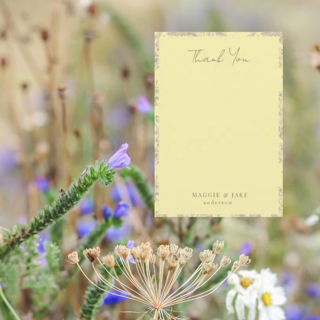 Chinoiserie Jaune Merci de mariage élégant (Créateur téléchargé)