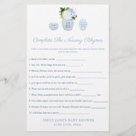 Chinoiserie Kinderzimmer Rhymes Baby Duschkarte