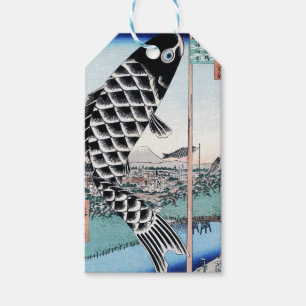 Chinoiserie Koinobori-Karpfen & Fuji-Landschaft Geschenkanhänger