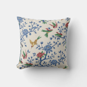 Chinoiserie Kunst Vögel und Blumen Kissen