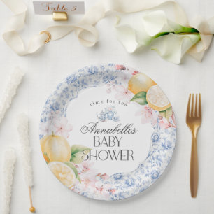 Chinoiserie Lemon Tea Baby Dusche Tischdekoration Pappteller