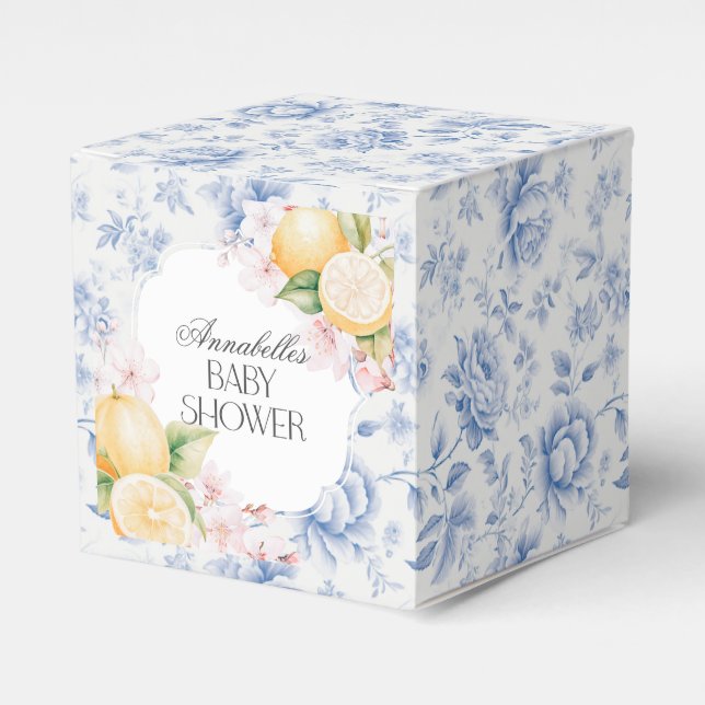 Chinoiserie Lemon Tea Party Kinderdusche Dessert Geschenkschachtel (Vorderseite)