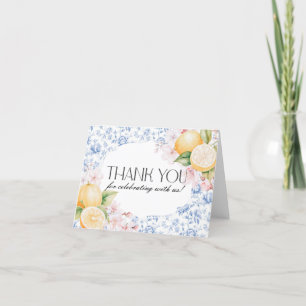 Chinoiserie Lemon Tea Party Toile Carte de remerci
