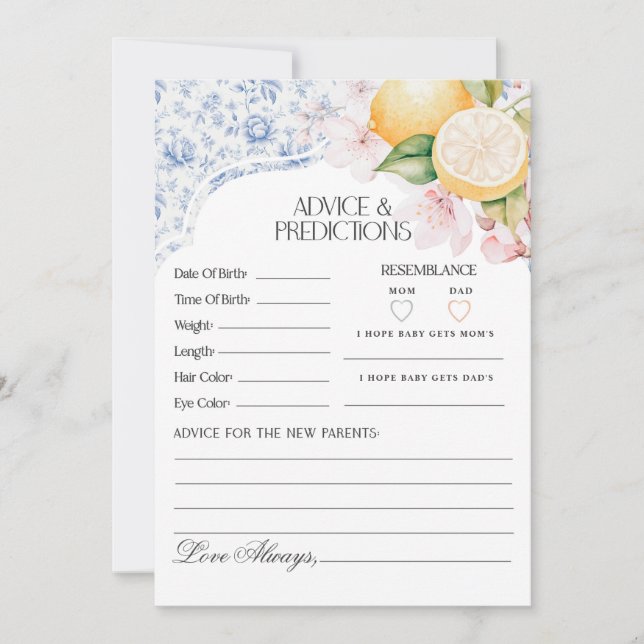 Chinoiserie Lemon Teezeremonie mit Mama Beratung f Einladung (Vorderseite)