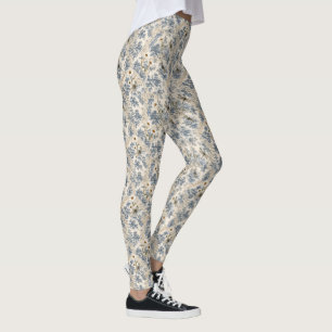 Chinoiserie Libellen, Gänseblümchen und Spitze Leggings