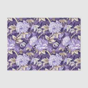 Chinoiserie Lila Gold Blumenmotive Seidenpapier