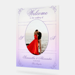Chinoiserie Lila Rose Viktorianisch Hochzeit Willk Acrylschild