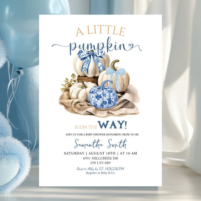 Chinoiserie Little Pumpkin Baby Dusche Einladung (Von Creator hochgeladen)