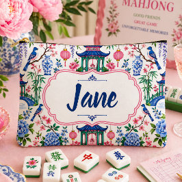 Chinoiserie Mahjong Kachel Tasche Personalisiert