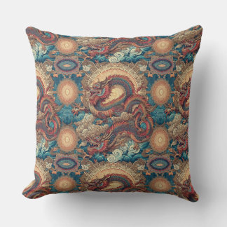 Chinoiserie Mandala mit Dragon Kissen