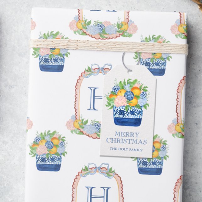 Chinoiserie Mandarinen Weihnachten Geschenkanhänger (Von Creator hochgeladen)