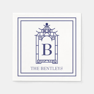 Chinoiserie Mit Monogramm Pagoda Party Napkins Serviette