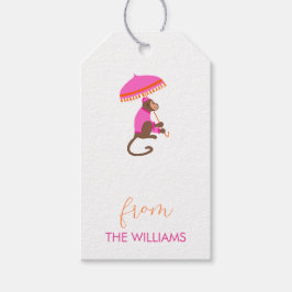 Chinoiserie Monkey Custom Gift Tags Geschenkanhänger