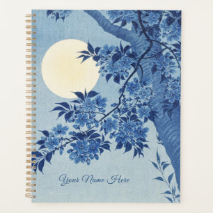 Chinoiserie Navy Blau Kirschblüte & Vollmond Planer