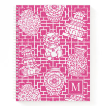 Chinoiserie Pagoda – Hot Pink Preppy Asian Garden