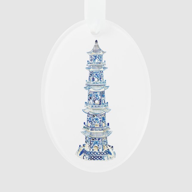 Chinoiserie Pagoda Oval Akropolis Ornament (Vorderseite)