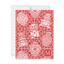 Chinoiserie Pagoda – Red Preppy Asian Garden