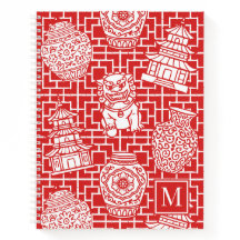 Chinoiserie Pagoda – Red Preppy Asian Garden
