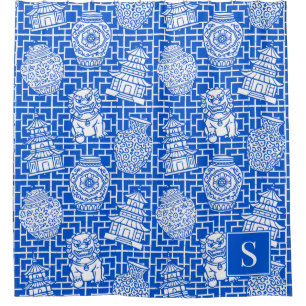 Chinoiserie-Pagode – Royal Preppy-Asiengarten Duschvorhang