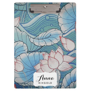 Chinoiserie Pasta Oriental Pink & Blue Floral Klemmbrett