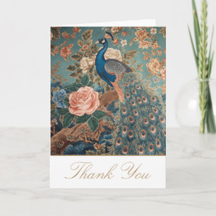 Chinoiserie Pfau Danksagungskarte Dankeskarte