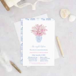 Chinoiserie Pink Wedding Probe Begrüßungsessen Einladung