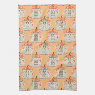 Chinoiserie Pumpkin Teetuch Geschirrtuch