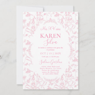 Chinoiserie Quinceanera Einladung