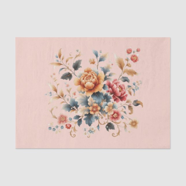Chinoiserie Rich Floral Seidenpapier (Vorderseite)