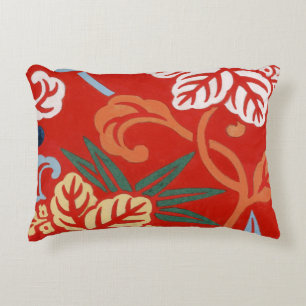 Chinoiserie Rote Hawaiianische Blumenmuster Japani Dekokissen