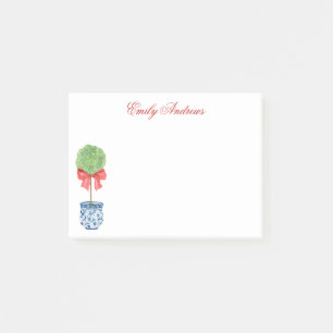 Chinoiserie Roter Bow Topiary Post-it Klebezettel