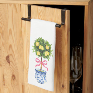 Chinoiserie Ruban rose Citron Arbre Serviette de c