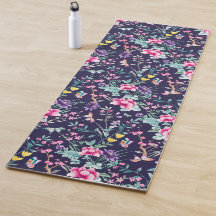 Chinoiserie Schmetterlinge, Vögel Blume marineblau