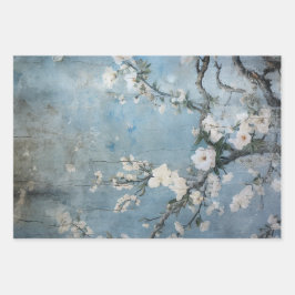 Chinoiserie Sea Blue Grüntöne Hintergrund Geschenkpapier Set