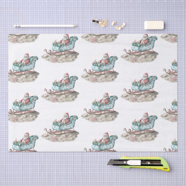 Chinoiserie Sleigh am Strand Seidenpapier (Handwerk)